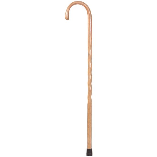 Picture of Brazos Walking Sticks Twisted Oak Crook Neck Wood Walking Cane, 37in, Tan