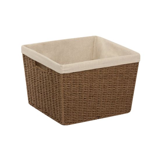 Picture of Honey-Can-Do Paper Rope Basket With Liner, Medium Size, 10in x 15in x 13in, Brown