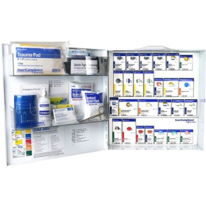 Picture of First Aid Only Smart Compliance ANSI B First Aid Large Metal Cabinet With Medication, 16-1/2inH x 15-3/4inW x 15-1/2inD, White