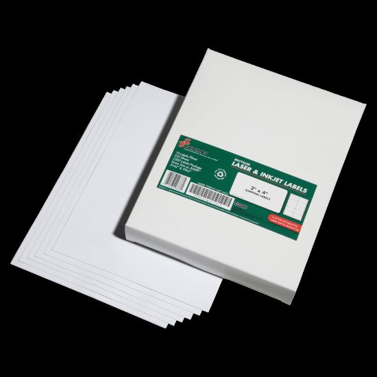 Picture of SKILCRAFT 100% Recycled Inkjet/Laser Address Labels, Rectangle, 2in x 4in, White, Box Of 2500 (AbilityOne 7530-01-647-1413)