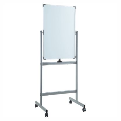 Picture of Lorell Magnetic Dry-Erase Whiteboard Easel, 24in x 36in, Aluminum Frame With Silver Finish