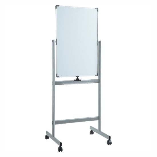 Picture of Lorell Magnetic Dry-Erase Whiteboard Easel, 24in x 36in, Aluminum Frame With Silver Finish