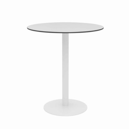 Picture of KFI Studios Eveleen Round Outdoor Bistro Patio Table, 41inH x 36inW x 36inD, Fashion Gray/White