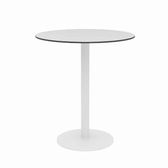 Picture of KFI Studios Eveleen Round Outdoor Bistro Patio Table, 41inH x 36inW x 36inD, Fashion Gray/White