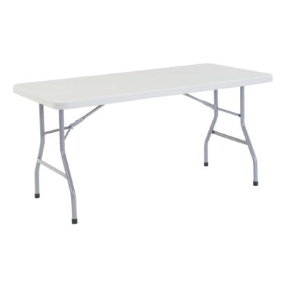 Picture of National Public Seating Blow-Molded Folding Table, Rectangular, 60inW x 30inD, Light Gray/Gray