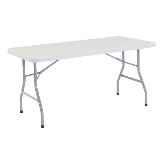 Picture of National Public Seating Blow-Molded Folding Table, Rectangular, 60inW x 30inD, Light Gray/Gray