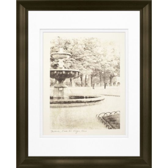 Picture of Timeless Frames Marren Espresso-Framed Landscape Artwork, 11in x 14in, Place Des Vosges Fountain