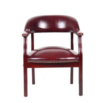 Picture of Boss Office Products Traditional Tufted Conference Chair, Oxblood/Mahogany