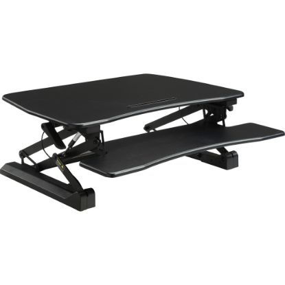 Picture of Lorell V2 Gas-Lift Sit-To-Stand Desk Riser, 19-1/2inH x 35-1/2inW x 23-1/4inD, Black