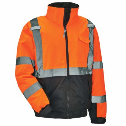 Picture of Ergodyne GloWear 8377 Type-R Class 3 Quilted Bomber Jacket, 3X, Orange