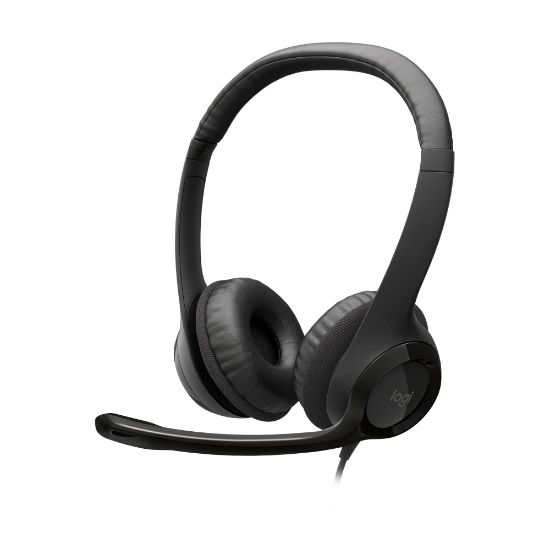 Picture of Logitech H390 On-Ear USB Headset with Noise-Cancelling Mic, Black