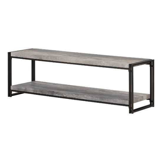 Picture of South Shore Gimetri TV Stand, 17-3/4inH x 59inW x 15-3/4inD, Soft Gray