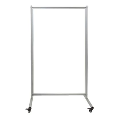 Picture of Luxor Double-Sided Mobile Magnetic Dry-Erase Whiteboard Room Divider, 75in x 43in, Aluminum Frame With Silver Finish