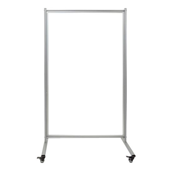 Picture of Luxor Double-Sided Mobile Magnetic Dry-Erase Whiteboard Room Divider, 75in x 43in, Aluminum Frame With Silver Finish