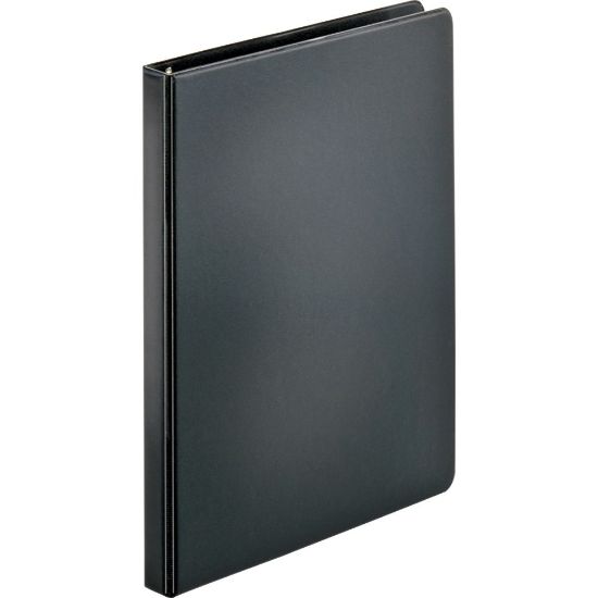 Picture of Business Source Basic Round Ring Binders - 1/2in Binder Capacity - Round Ring Fastener(s) - Vinyl - Black - 8.96 oz - 1 / Each