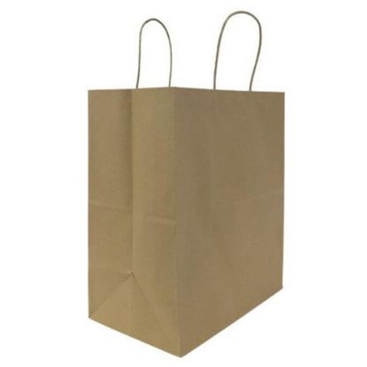 Picture of Karat Kraft Malibu Paper Shopping Bags, Brown, 14in x 7 1/2in x 12in, Case Of 250 Bags