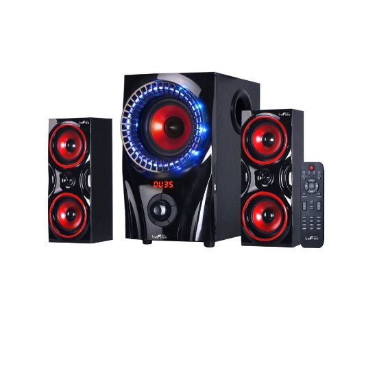 Picture of BeFree Sound 2.1 Channel Bluetooth Surround Sound Speaker System, Red/Black