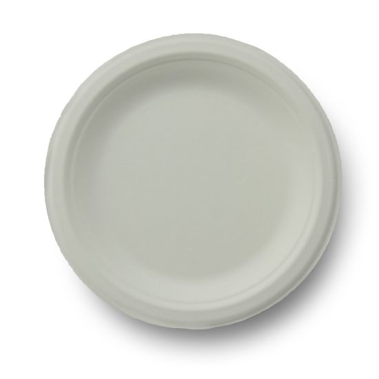 Picture of Stalk Market Compostable Round Plates, 6in, White, Pack Of 1,000 Plates