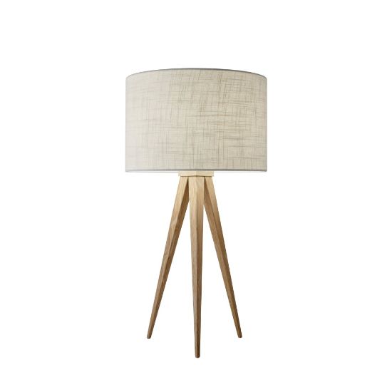 Picture of Adesso Director Table Lamp, 26 1/4inH, Off-White Shade/Natural Base