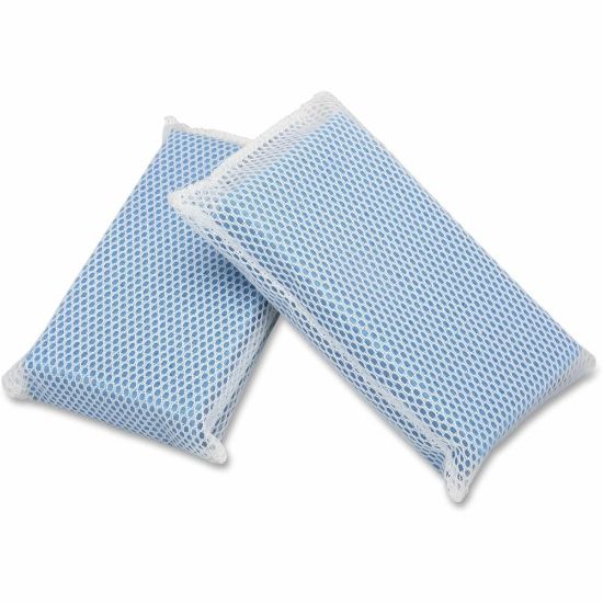 Picture of SKILCRAFT All-Purpose Mesh Scrubbers, 5inH x 3 1/2inW x 1 1/4inD, Blue, Box Of 24 (AbilityOne 7920-01-626-4444)