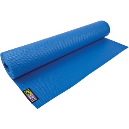 Picture of GoFit Double-Thick Yoga Mat With Yoga Posture Poster, 68inH x 24inW, Blue