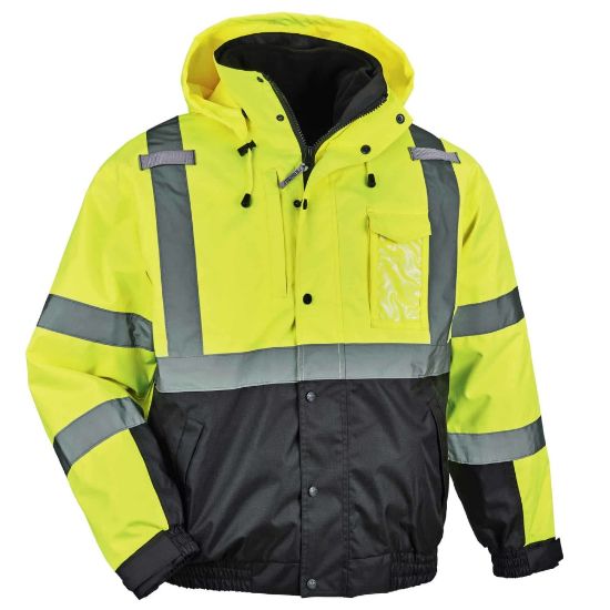 Picture of Ergodyne GloWear 8381 Type-R Class 3 Performance 3-In-1 Bomber Jacket, X-Large, Lime