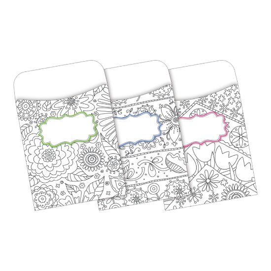 Picture of Barker Creek Peel & Stick Library Pockets, Color Me! In My Garden, Pack Of 30