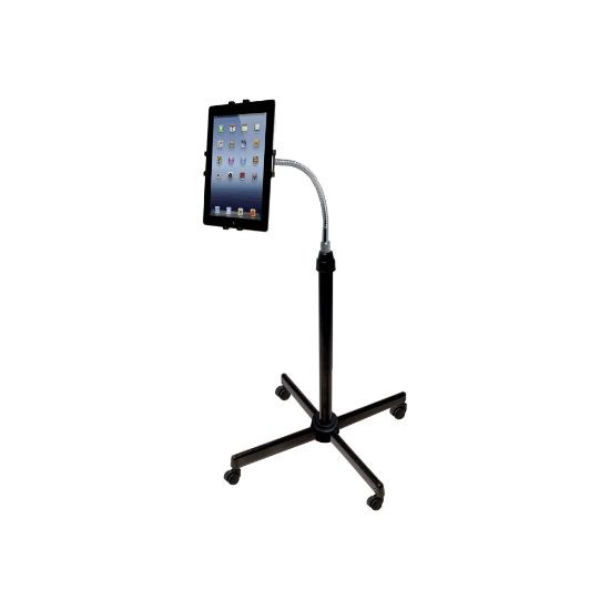 Picture of CTA Digital Universal Height Adjustable Gooseneck Floor Stand For Tablets 9.7in-10.1in Screen Support Floor Acrylonitrile Butadiene Styrene (ABS), Steel