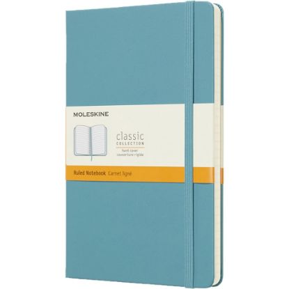 Picture of Moleskine Classic Hard Cover Notebook, 5in x 8-1/4in, Ruled, 240 Pages, Reef Blue