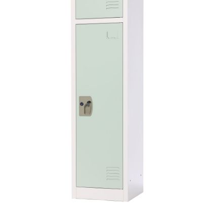 Picture of Alpine 1-Tier Steel Lockers, 72inH x 12inW x 12inD, Misty Green, Set Of 2 Lockers