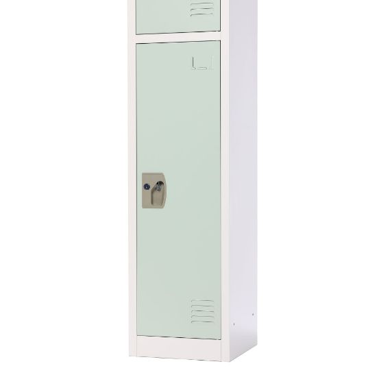 Picture of Alpine 1-Tier Steel Lockers, 72inH x 12inW x 12inD, Misty Green, Set Of 2 Lockers