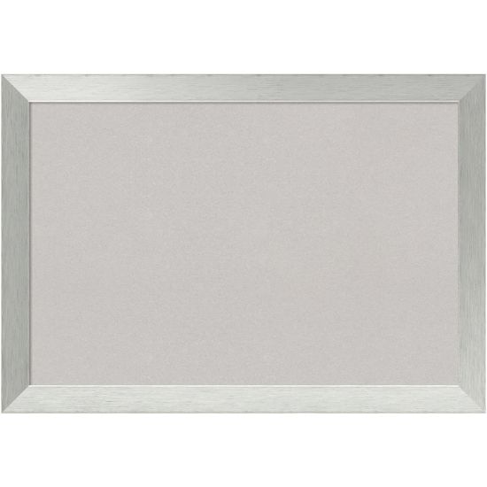 Picture of Amanti Art Cork Bulletin Board, 40in x 28in, Gray, Brushed Sterling Silver Wood Frame