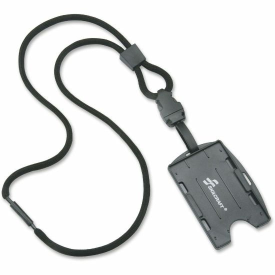 Picture of SKILCRAFT Dual-Sided ID Holder Lanyard, 36in, Gray, Pack Of 12 (AbilityOne 8455-01-625-8997)