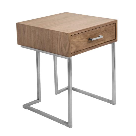 Picture of Lumisource Roman Contemporary End Table, Walnut/Stainless Steel