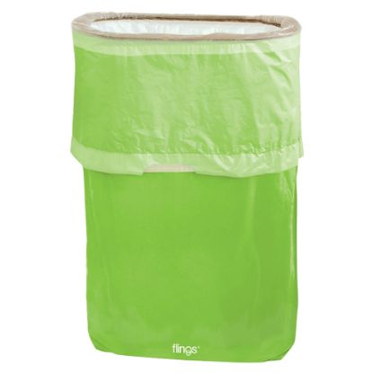 Picture of Amscan Pop-Up Plastic Trash Fling Bins, 13 Gallons, Kiwi Green, Pack Of 3 Bins