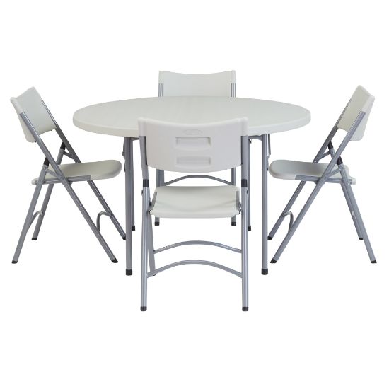 Picture of National Public Seating Plastic Folding Table And Chair Set, Speckled Gray