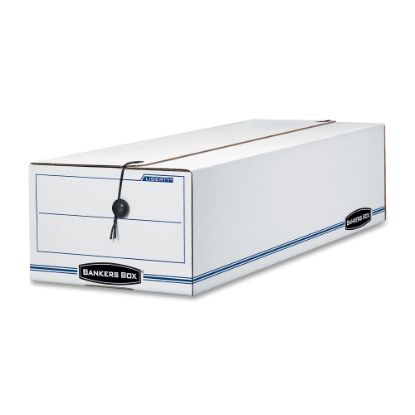 Picture of Bankers Box Liberty Corrugated Storage Boxes, 6 1/4in x 9 3/4in x 23 3/4in, White/Blue, Case Of 12