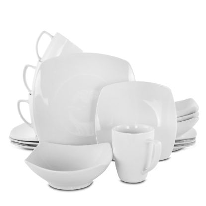 Picture of Gibson Elite Zen Buffetware 16-Piece Square Dinnerware Set, White