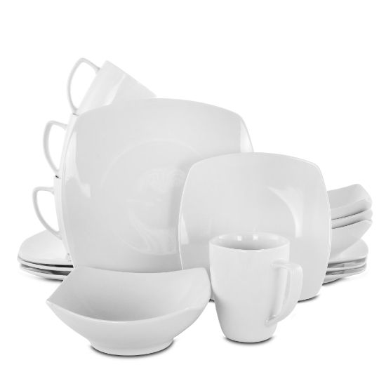 Picture of Gibson Elite Zen Buffetware 16-Piece Square Dinnerware Set, White