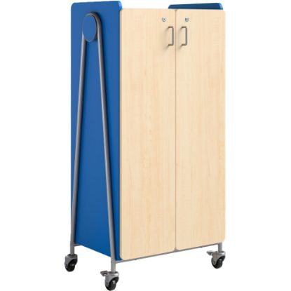 Picture of Safco Whiffle Double-Column 14-Drawer Mobile Storage Cart, 60inH x 30inW x 19-3/4inD, Spectrum Blue