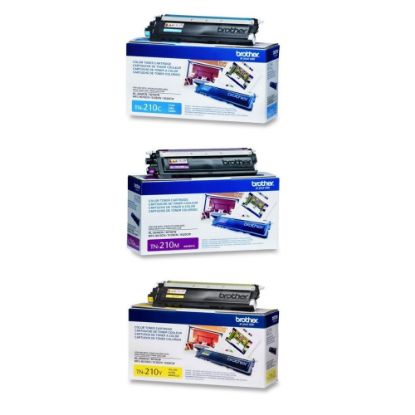 Picture of Brother TN210 3-Color Cyan/Magenta/Yellow Toner Cartridges, Pack Of 3 Cartridges, TN210CMY-OD