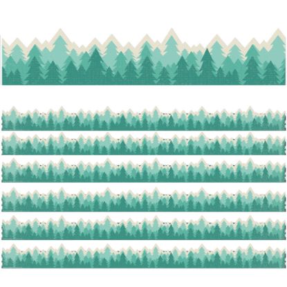 Picture of Eureka School Extra-Wide Deco Trim, Adventurer Trees, 37' Per Pack, Set Of 6 Packs