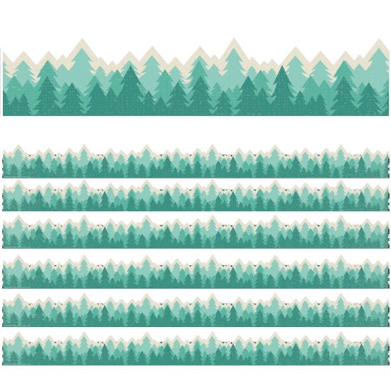 Picture of Eureka School Extra-Wide Deco Trim, Adventurer Trees, 37' Per Pack, Set Of 6 Packs