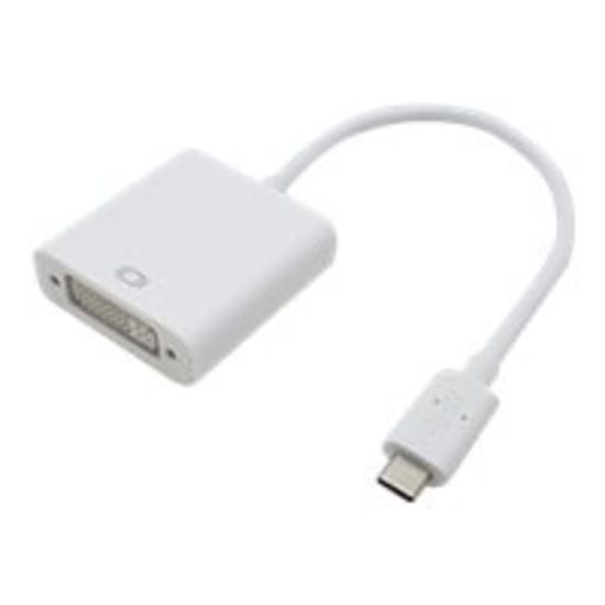 Picture of AddOn 8in USB 3.1 (C) to DVI-I (29 pin) Adapter Cable - Display adapter - 24 pin USB-C (M) to DVI-I (F) - 7.9 in - white