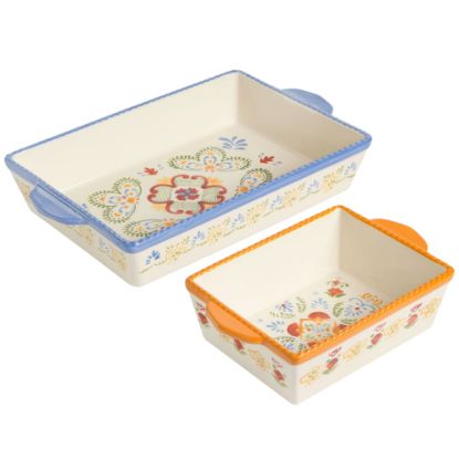 Picture of Gibson Laurie Gates Tierra 2-Piece Stone Bakeware Set, Multicolor