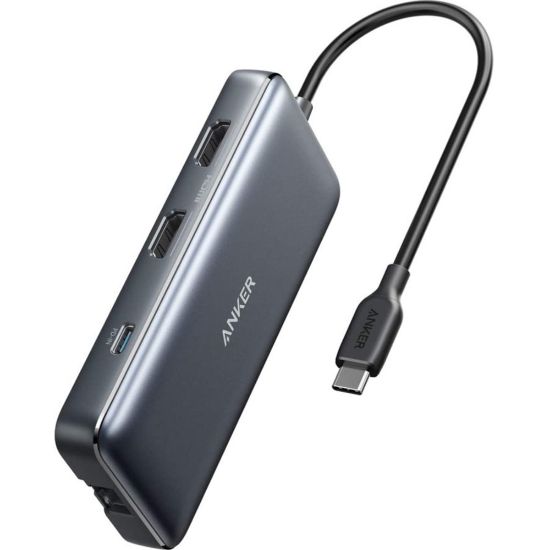 Picture of ANKER PowerExpand 8-in-1 USB-C PD Media Hub - for Notebook/Monitor - 100 W - USB 3.0 Type C - 2 x USB 3.0 - USB Type-C - Network (RJ-45) - HDMI - Wired