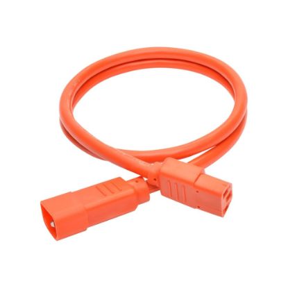 Picture of Eaton Tripp Lite Series Heavy-Duty PDU Power Cord, C13 to C14 - 15A, 250V, 14 AWG, 3 ft. (0.91 m), Orange - Power extension cable - IEC 60320 C14 to power IEC 60320 C13 - 3 ft - orange