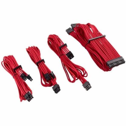 Picture of Corsair Premium Individually Sleeved PSU Cables Starter Kit Type 4 Gen 4 - Red - For Power Supply - Red - 4