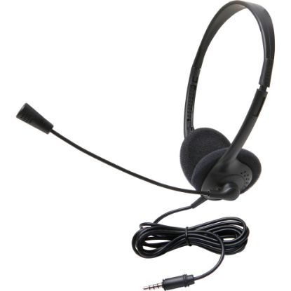 Picture of Califone 3065Avt Lightweight Stereo Headset W/Mic 3.5Mm - Stereo - Mini-phone (3.5mm) - Wired - 32 Ohm - 20 Hz - 20 kHz - Over-the-head - Binaural - Semi-open - 6 ft Cable - Electret Microphone - Black