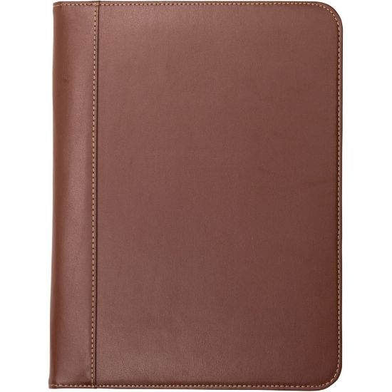 Picture of Samsill Letter Pad Folio - 8 1/2in x 11in - Leather - Tan - 1 Each